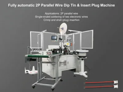 Auto 2P Parallel Tråd Dip Tin Maskin - Helautomatisk Trådbehandling