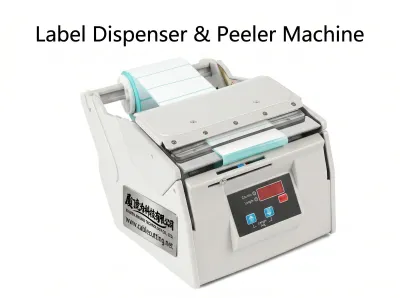 Automatisk etikettdispenser og avlegger for 5-130 mm bredde X-130