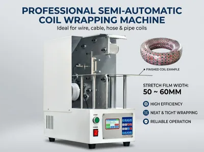 Halvautomatisk kabelinnpakningsmaskin for effektiv emballasje WPM-120X
