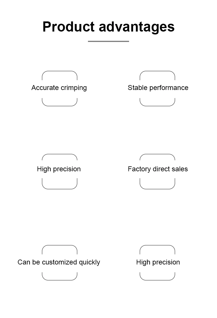  Tilpasset krimpeform, trådklemmemaskinform, sekssidet form, bytte for terminalmaskinen 